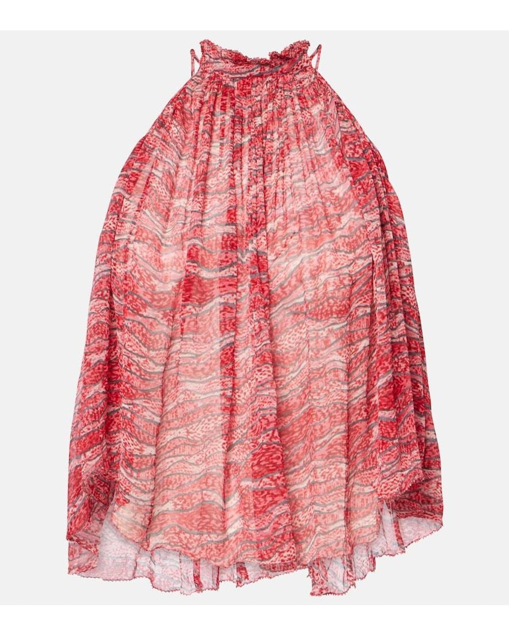 Isabel Marant Red Akila Printed Top