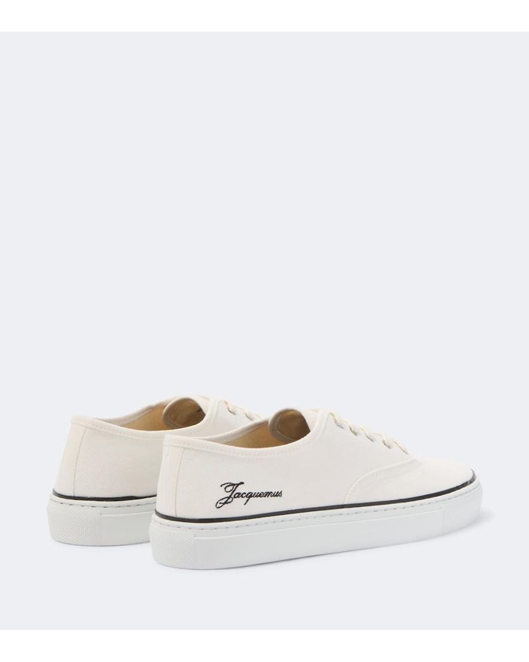 Jacquemus White Embroidered Canvas Sneakers for men