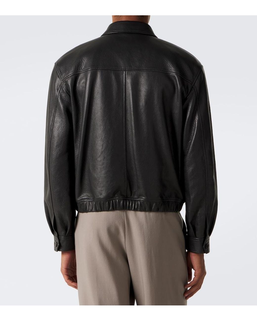 Saint Laurent Black Leather Blouson Jacket for men