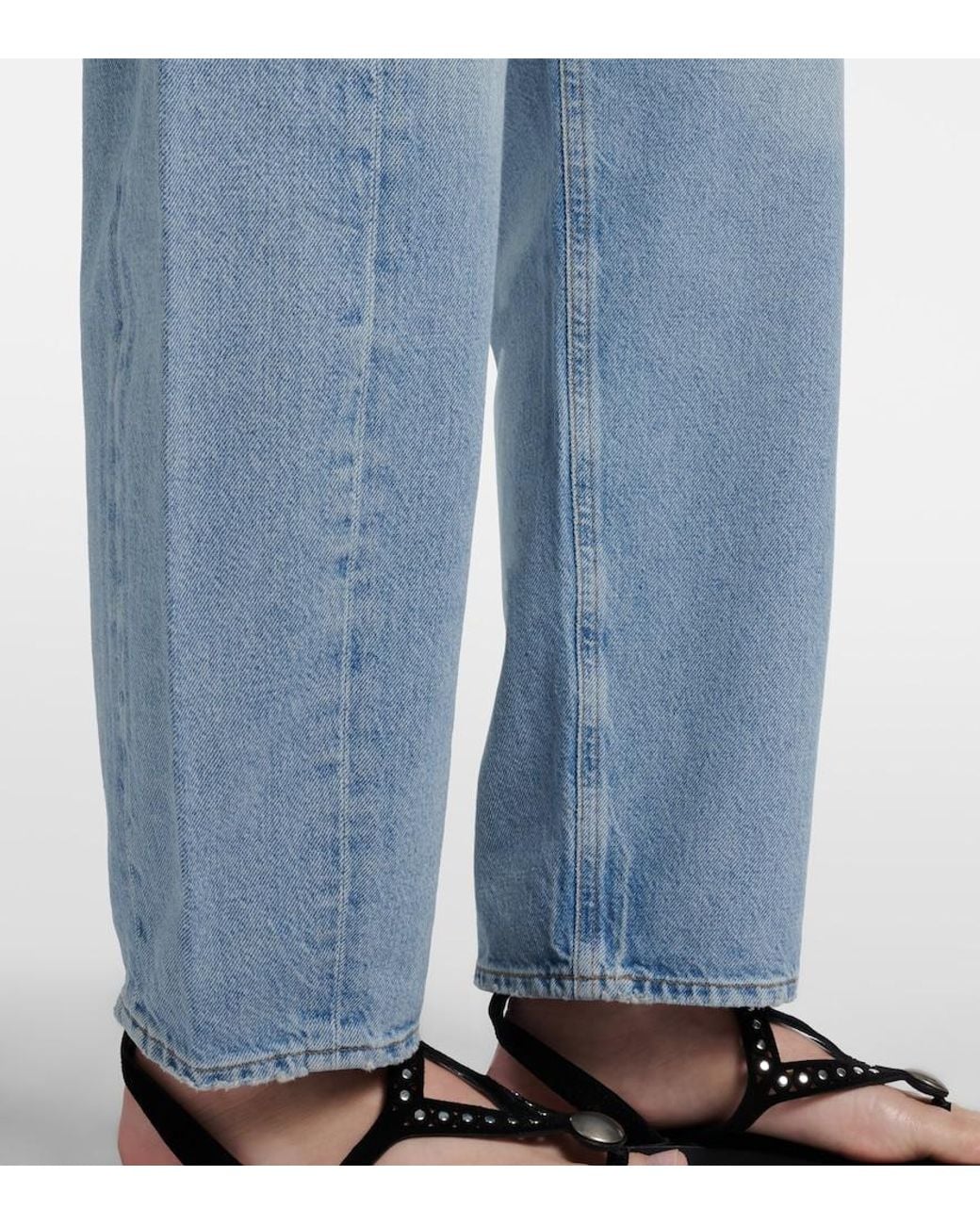Agolde Blue Luna Faded Barrel-Leg Jeans