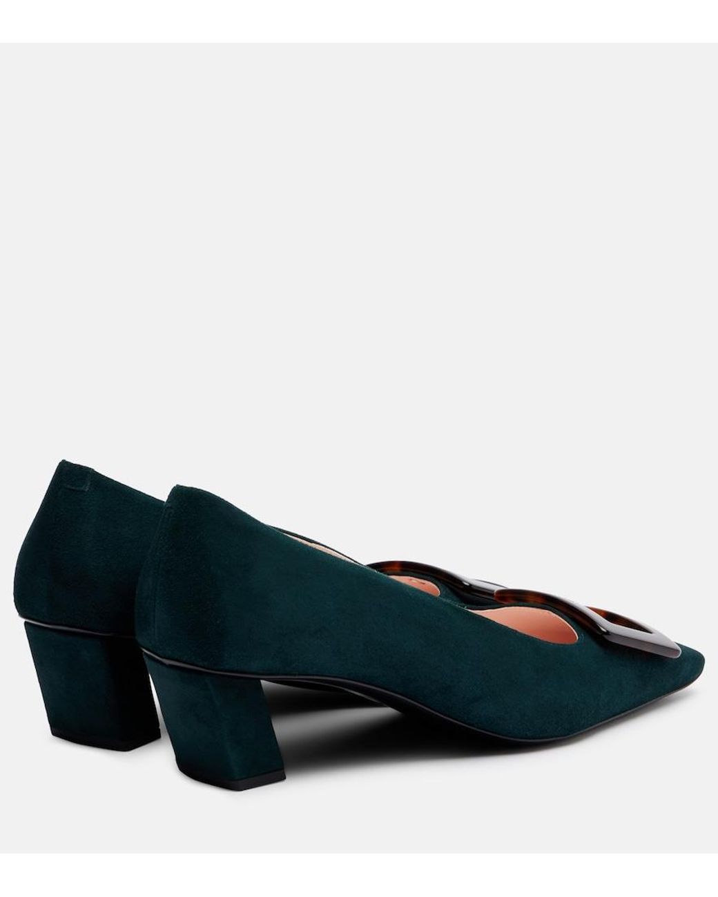 Roger Vivier Blue Belle Vivier 45 Suede Pumps