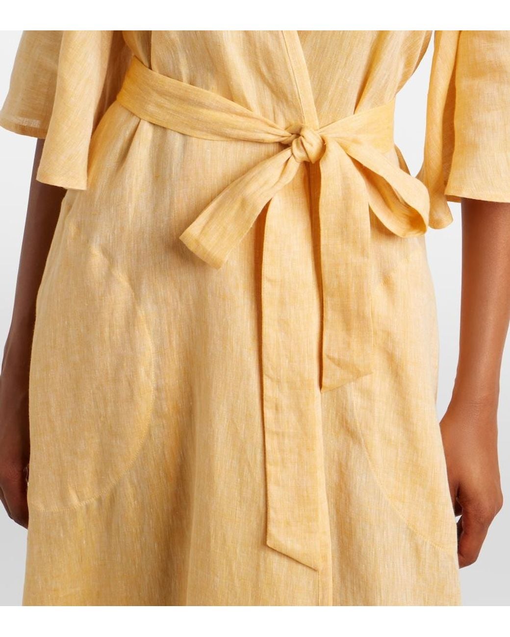 Eres Natural Audacieuse Belted Linen Maxi Dress
