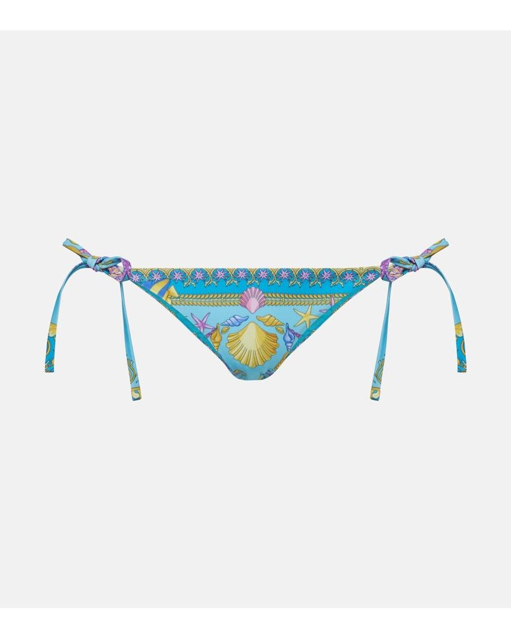 Versace Blue Printed Bikini Bottoms