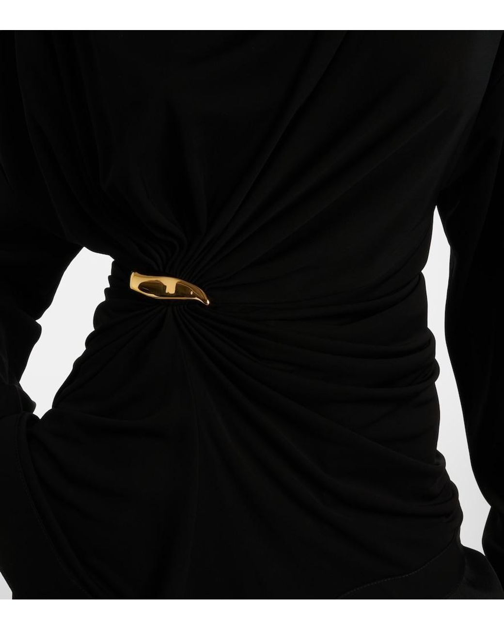 Bottega Veneta Black Draped Top