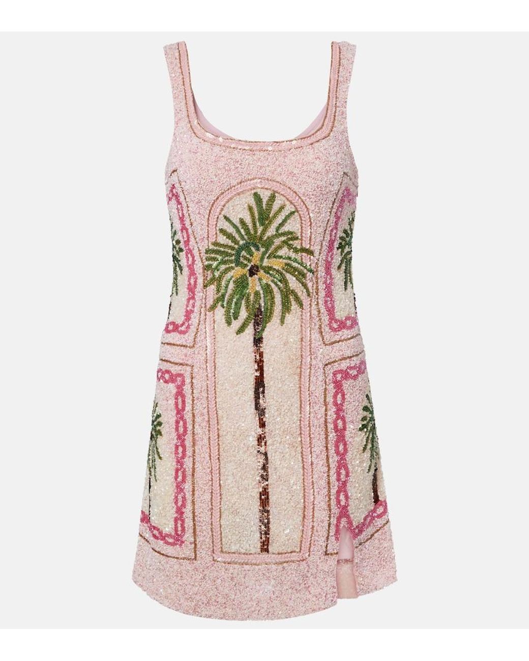 La Fuori Pink Palm Jumeirah Embellished Minidress