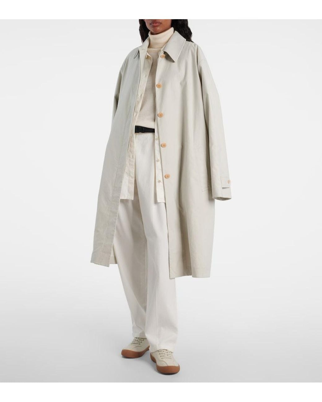 The Row White Lizzy Cashmere Turtleneck Sweater