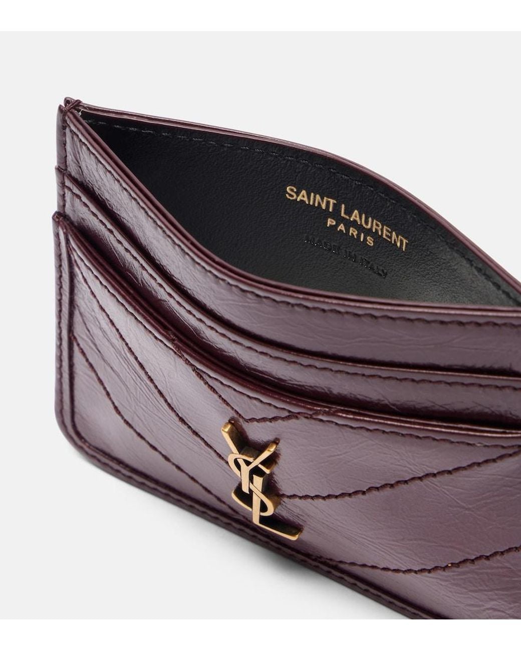 Saint Laurent Purple Niki Leather Card Holder