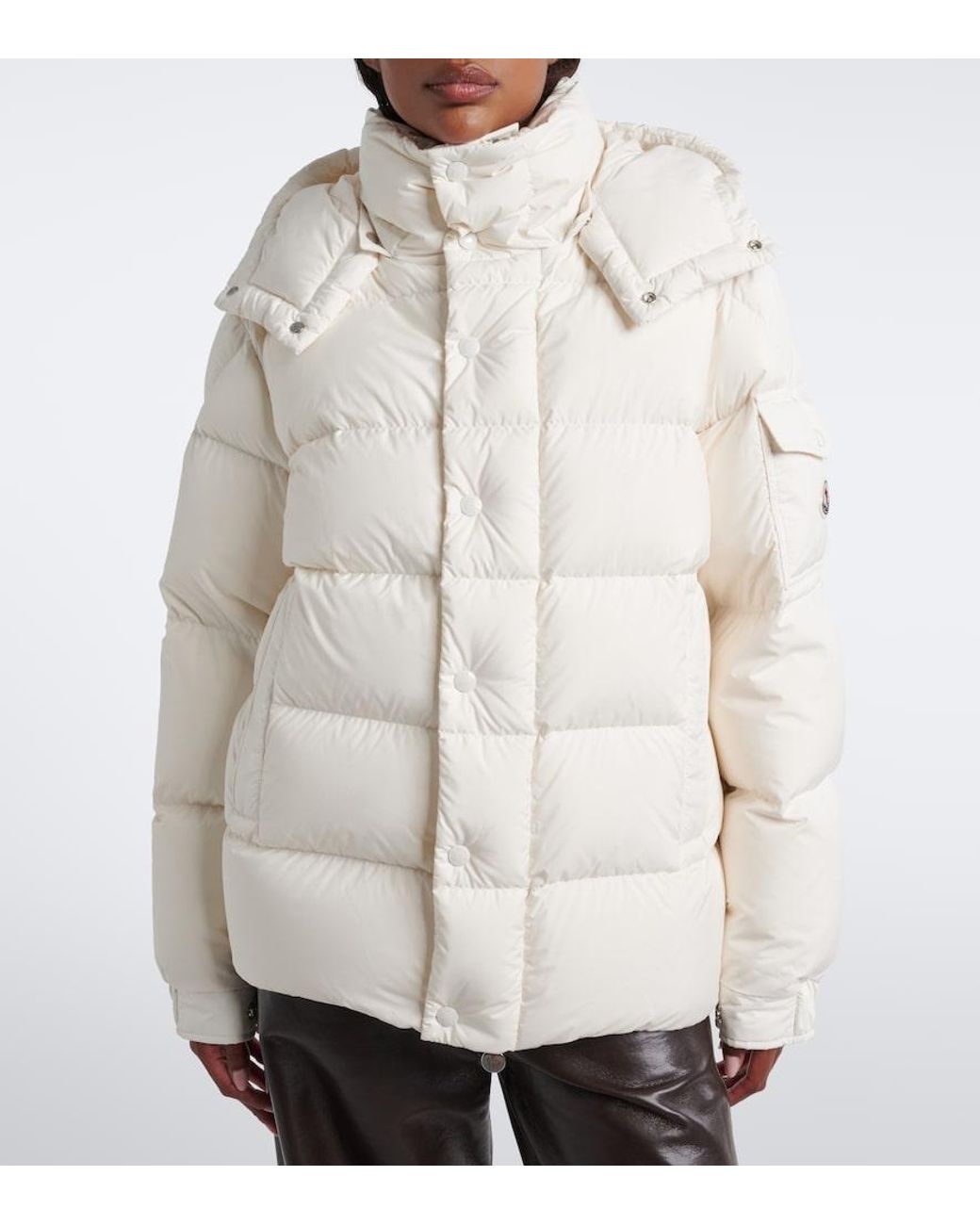 Moncler Natural Maya 70 Hooded Down Jacket