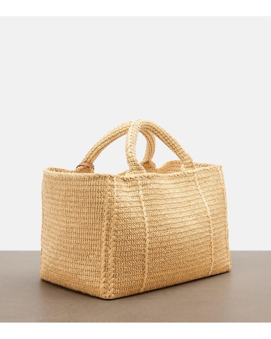 Prada Brown Shopper Large Aus Haekelstrick