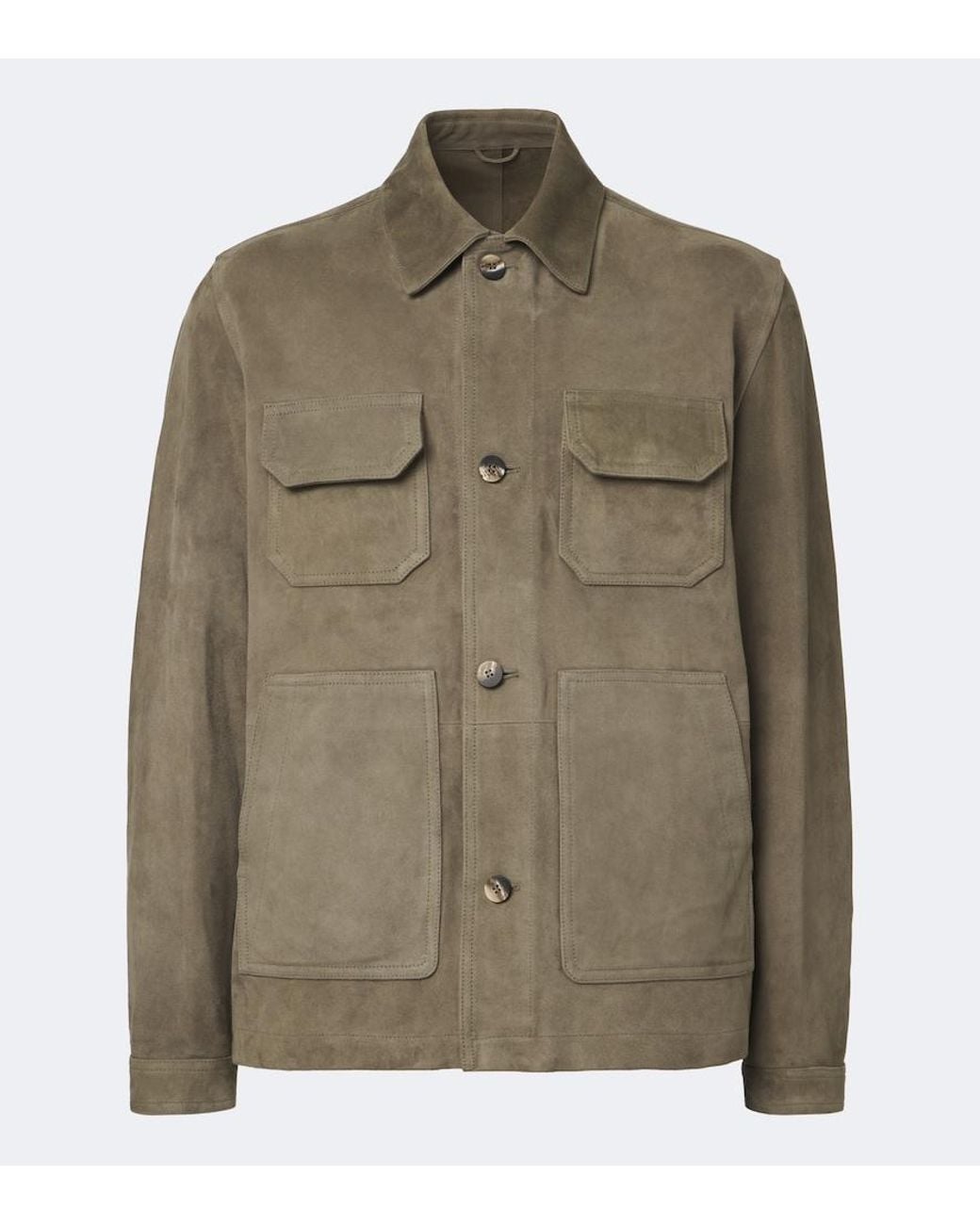 Frescobol Carioca Green Ravi Suede Jacket for men