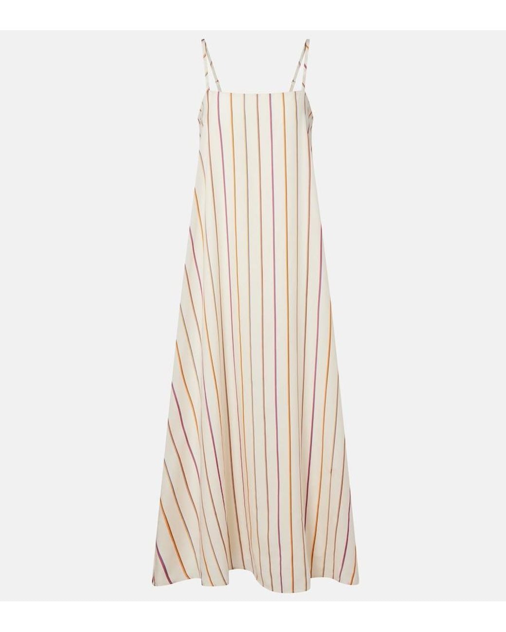 Asceno Natural Melfi Striped Maxi Dress