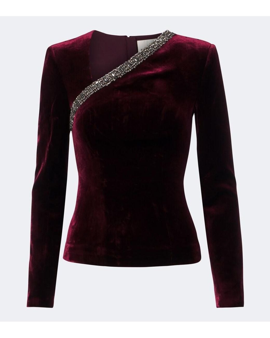 Roland Mouret Black Embellished Velvet Top