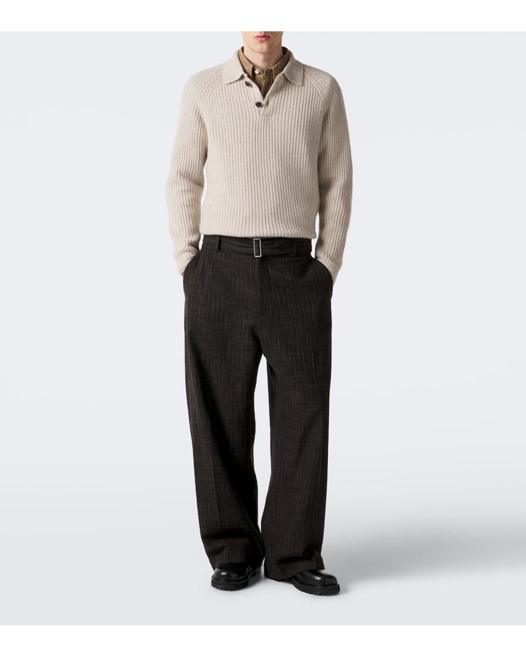 arch4 White Mr Darius Cashmere Polo Sweater for men