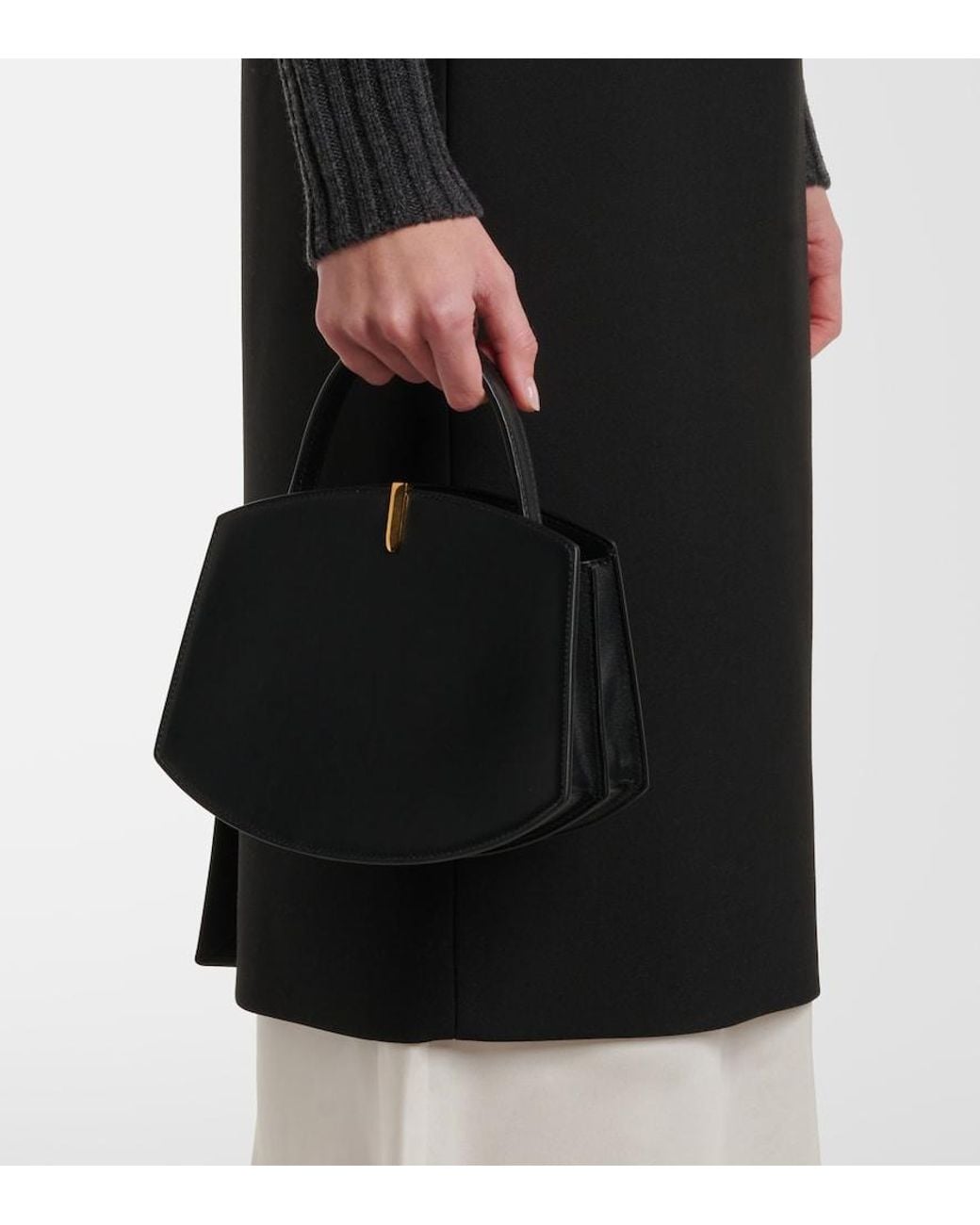 SAVETTE Black Florence 20 Leather Tote Bag