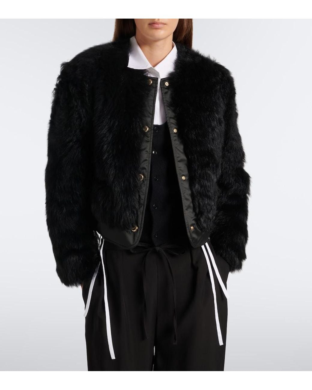 Moncler Black Majestueux Shearling Jacket