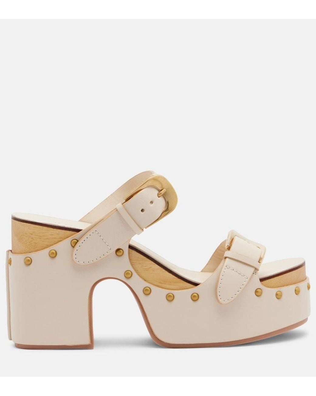 Zimmermann Natural Alight Studded Leather Platform Sandals
