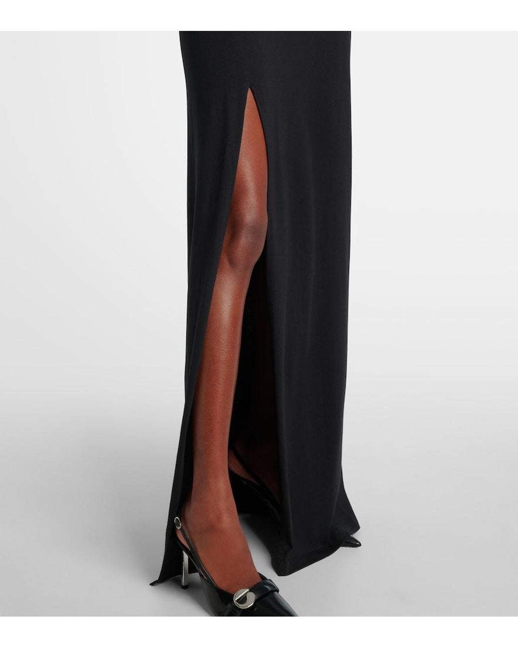 Coperni Black Layered Cotton-Blend Jersey Maxi Dress