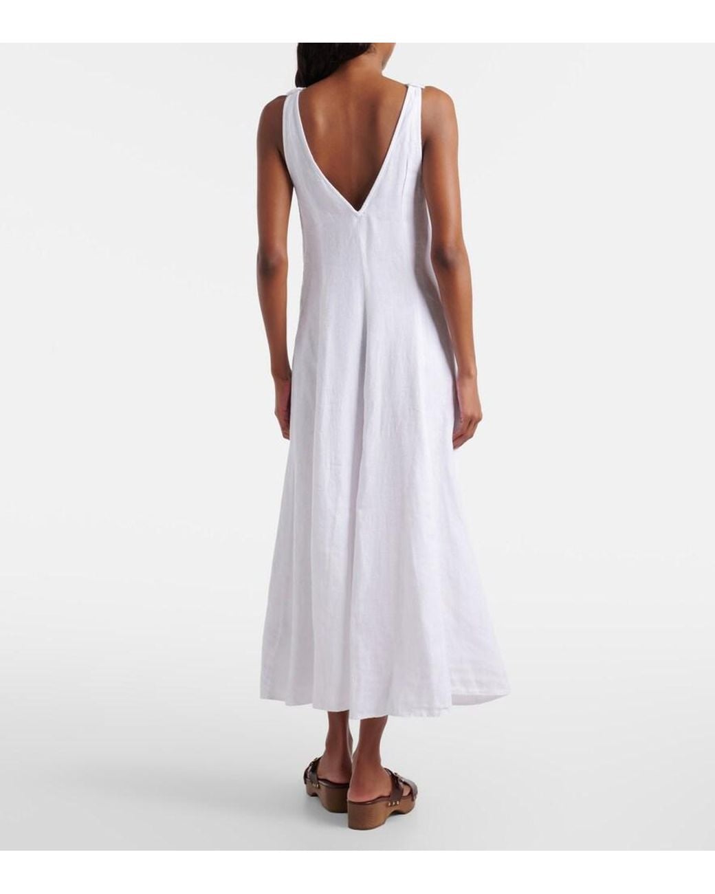 Polo Ralph Lauren White Crocheted Linen Midi Dress