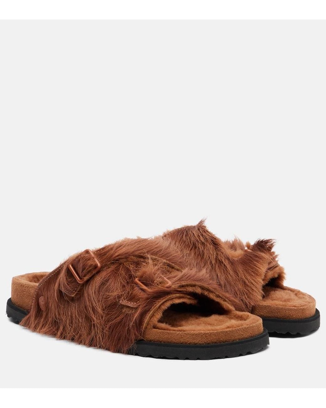 Birkenstock Brown Zurich Shearling Slides