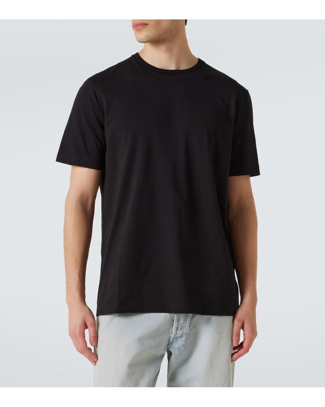 The Row Black Luke Cotton Jersey T-Shirt for men