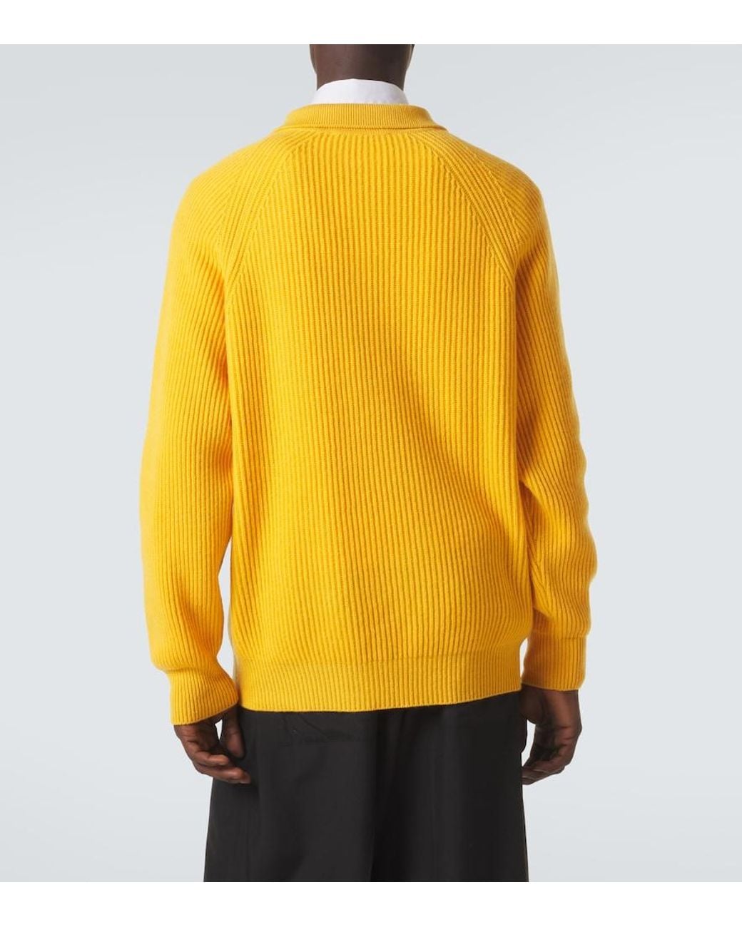 Umit Benan Yellow Diana Cashmere Polo Sweater for men