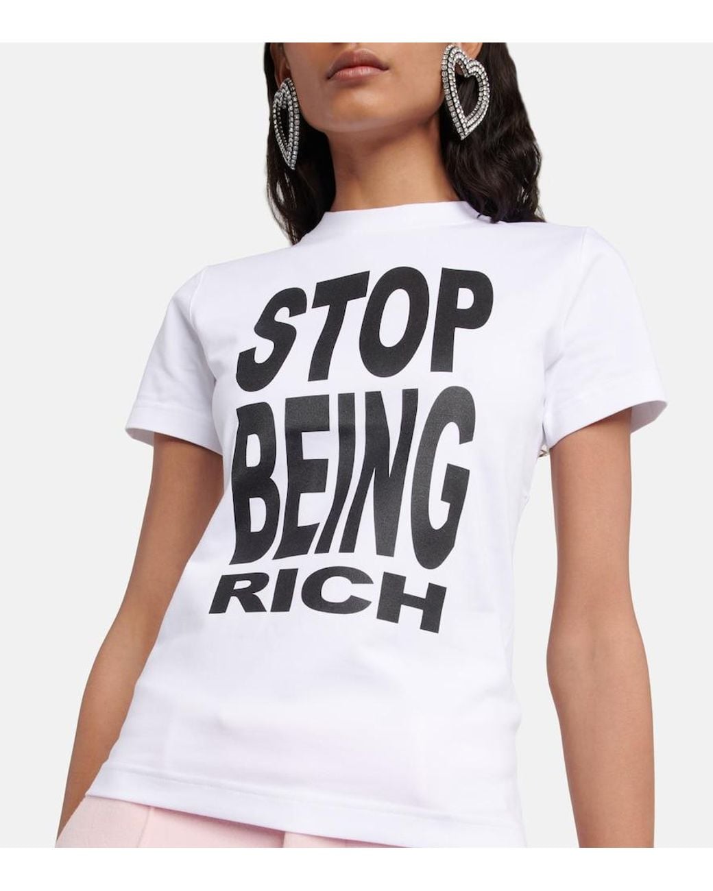 Vetements White Slogan Cotton T-Shirt