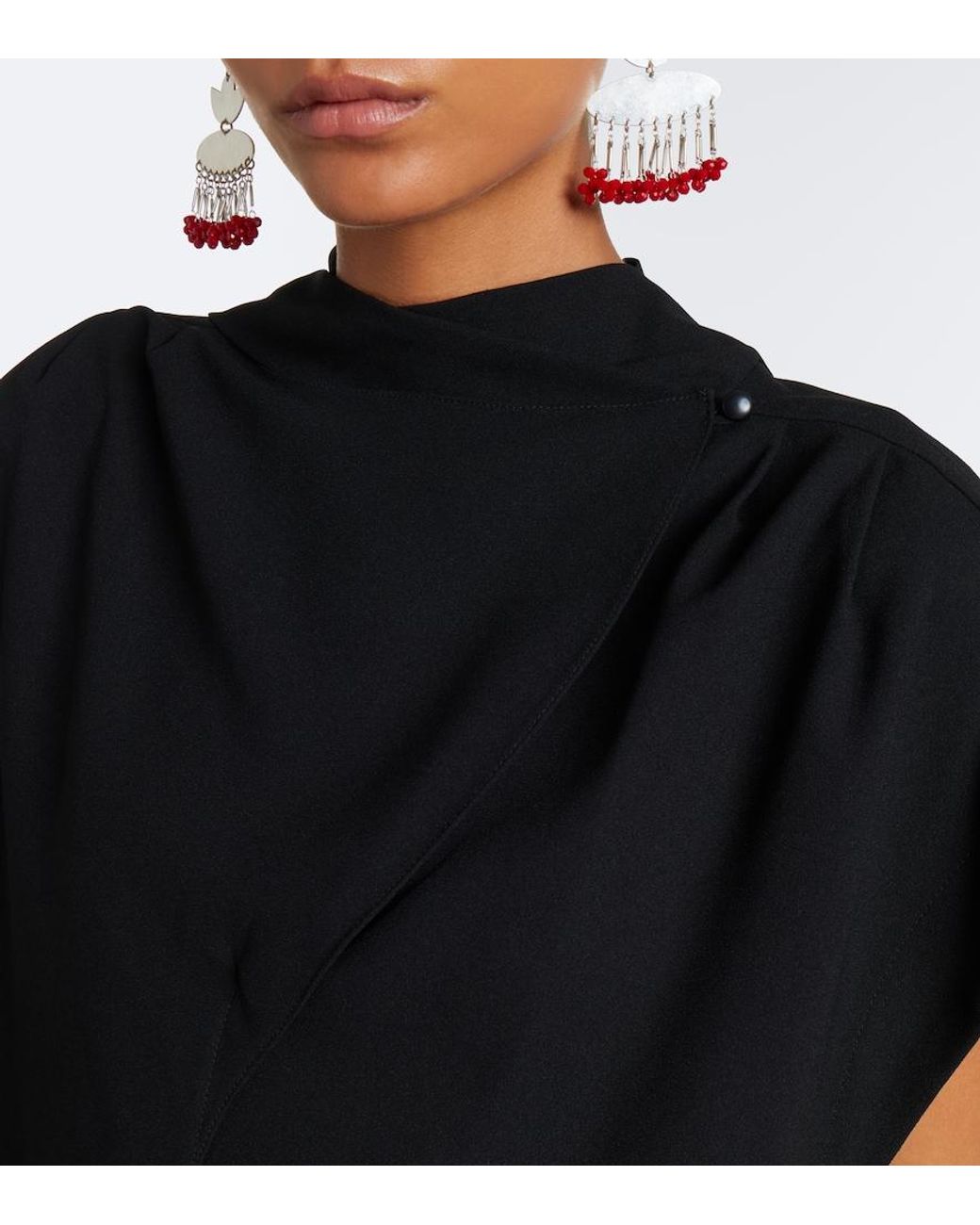 Isabel Marant Black Selene Tie-Neck Crepe Blouse