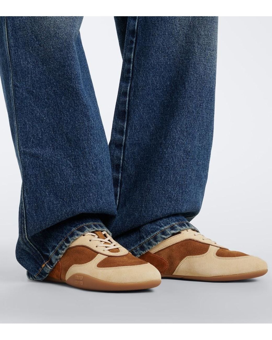 Miu Miu Brown Gymnasium Suede Sneakers