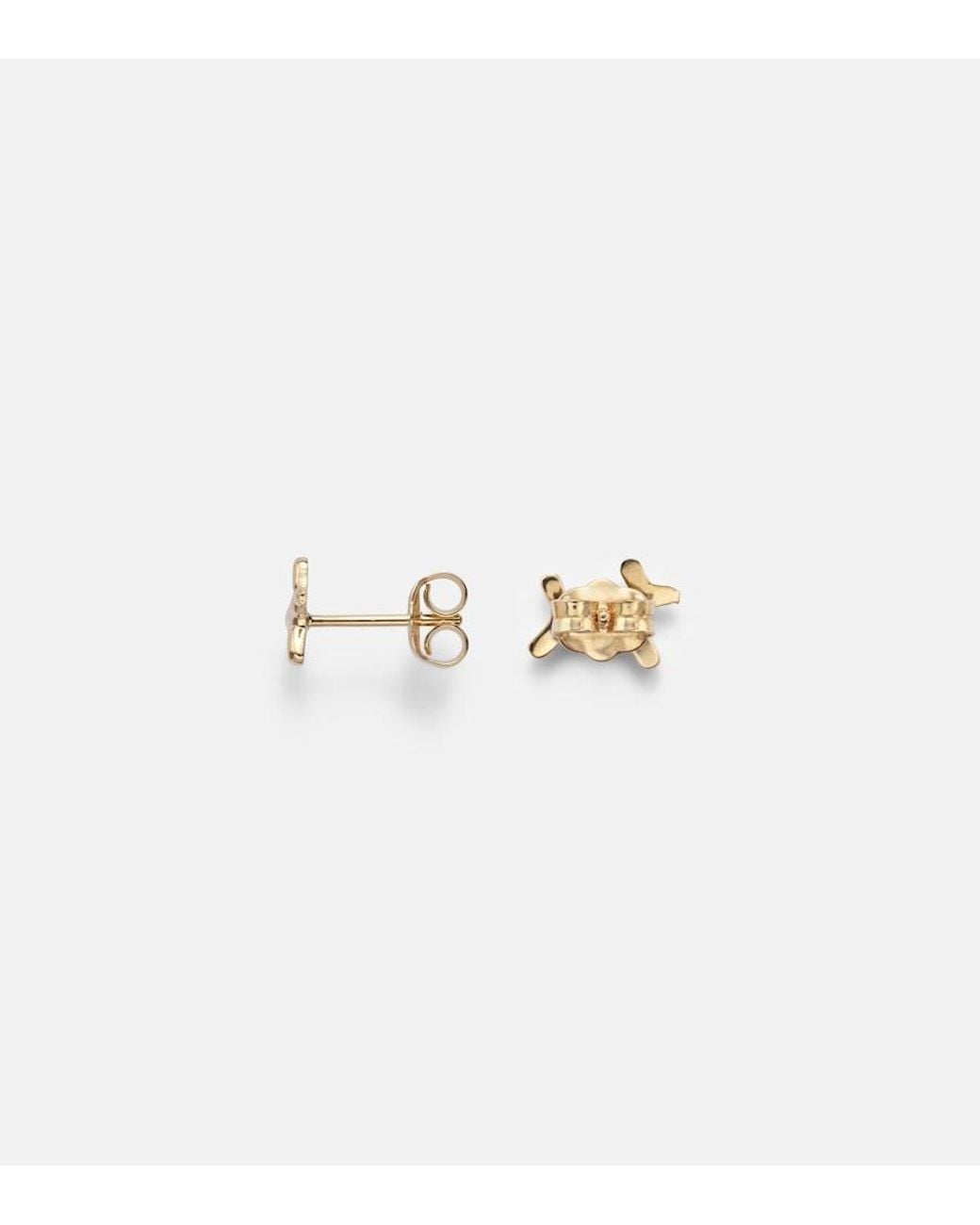 Sydney Evan White Balloon Dog 14Kt Earrings