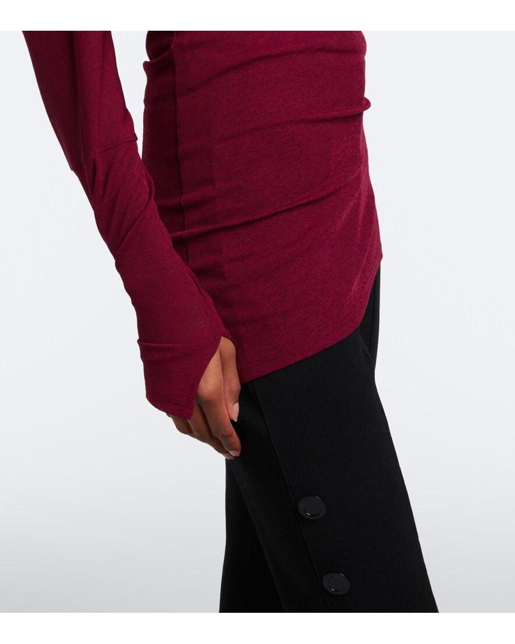 Proenza Schouler Purple Golda Draped Jersey Top