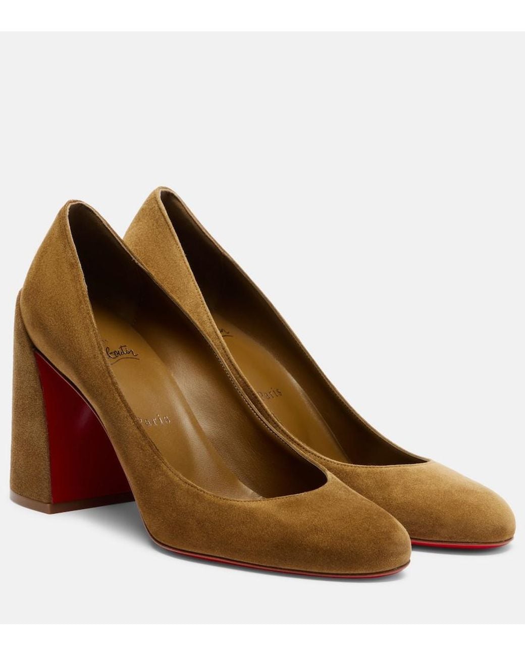 Christian Louboutin Brown Miss Sab 85 Suede Pumps