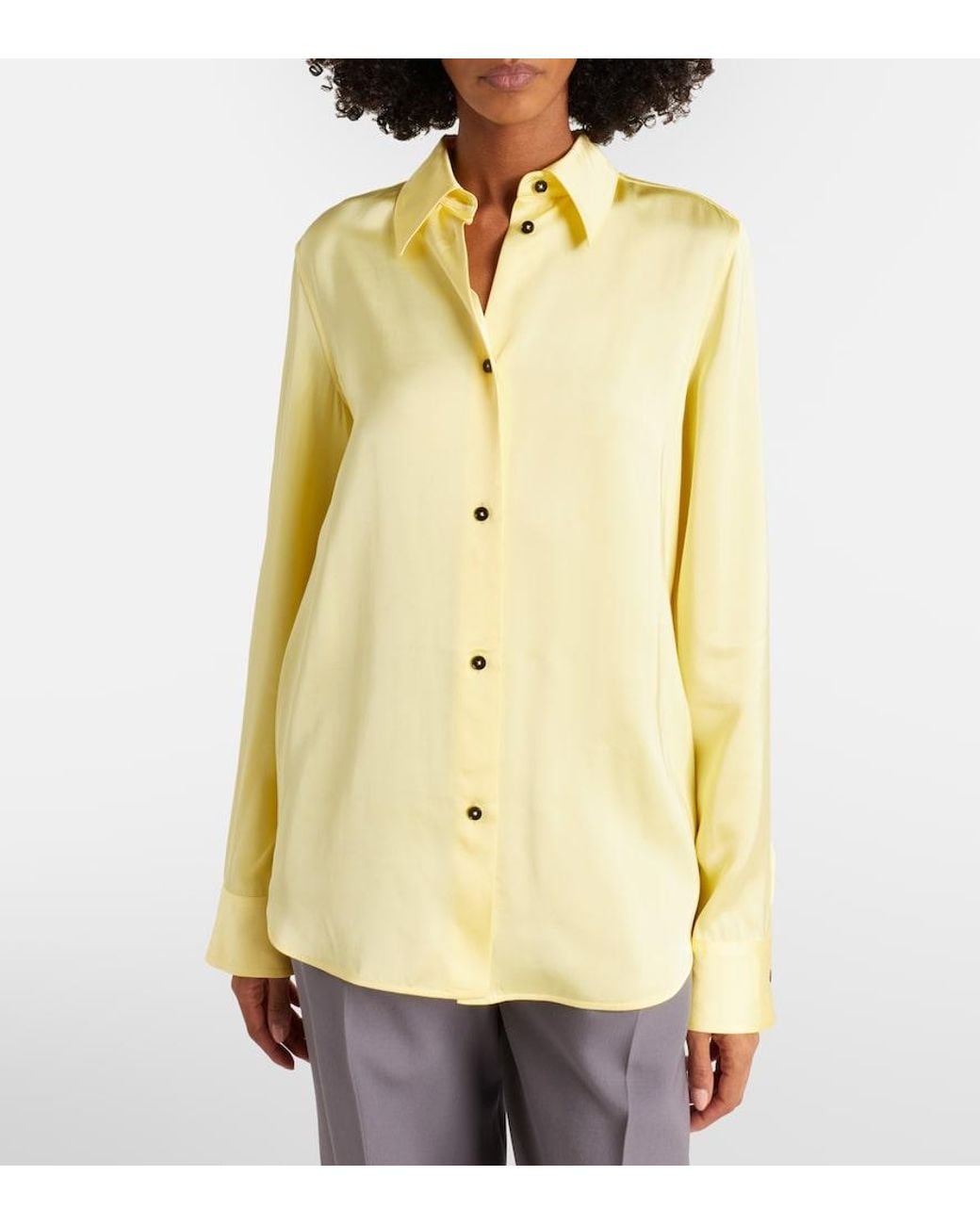 Jil Sander Yellow Satin Shirt