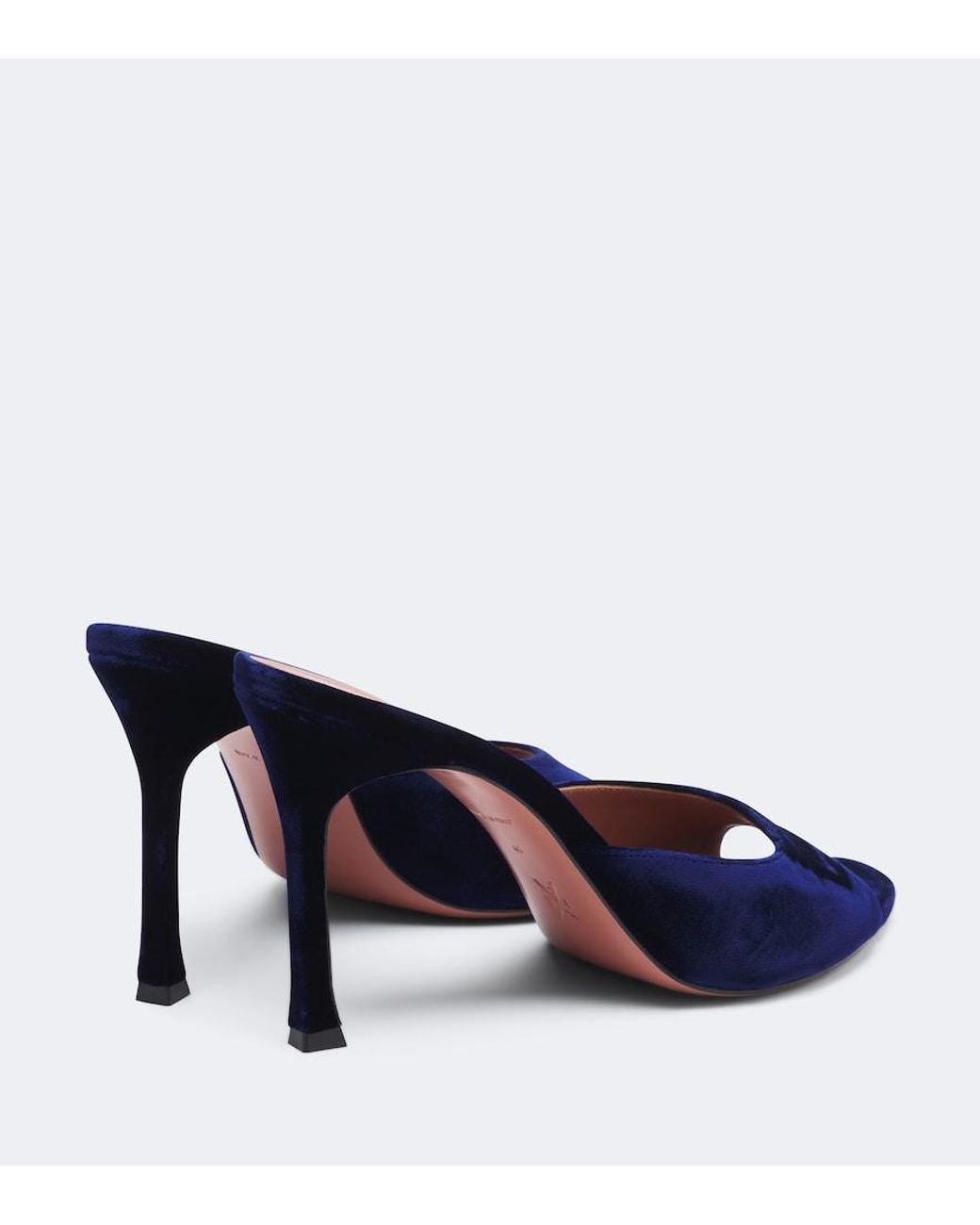 AMINA MUADDI Blue Alexa Velvet Mules
