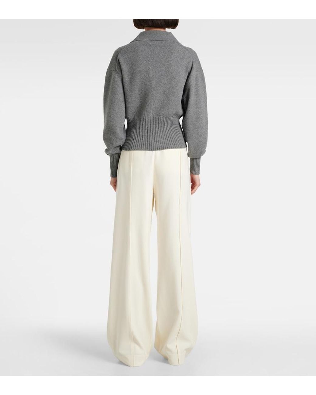 Proenza Schouler Gray Jeanne Cashmere And Wool Sweater