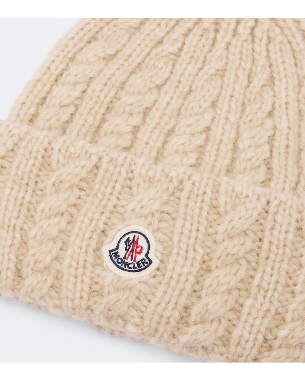 Moncler Natural Cable-Knit Alpaca And Wool-Blend Beanie