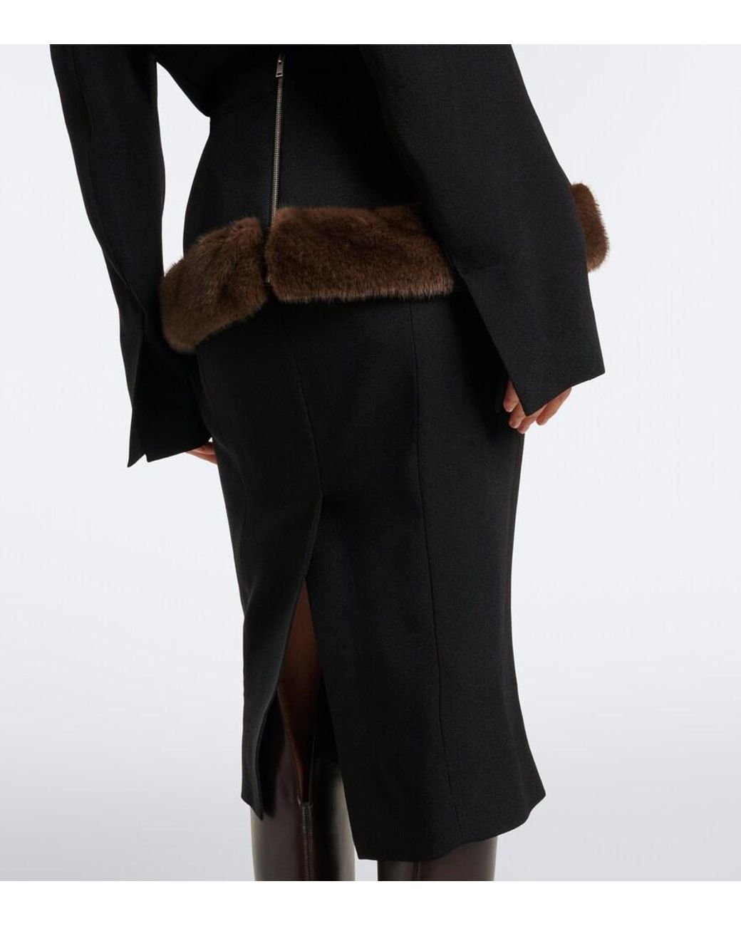 Stella McCartney Black Peplum Midi Dress