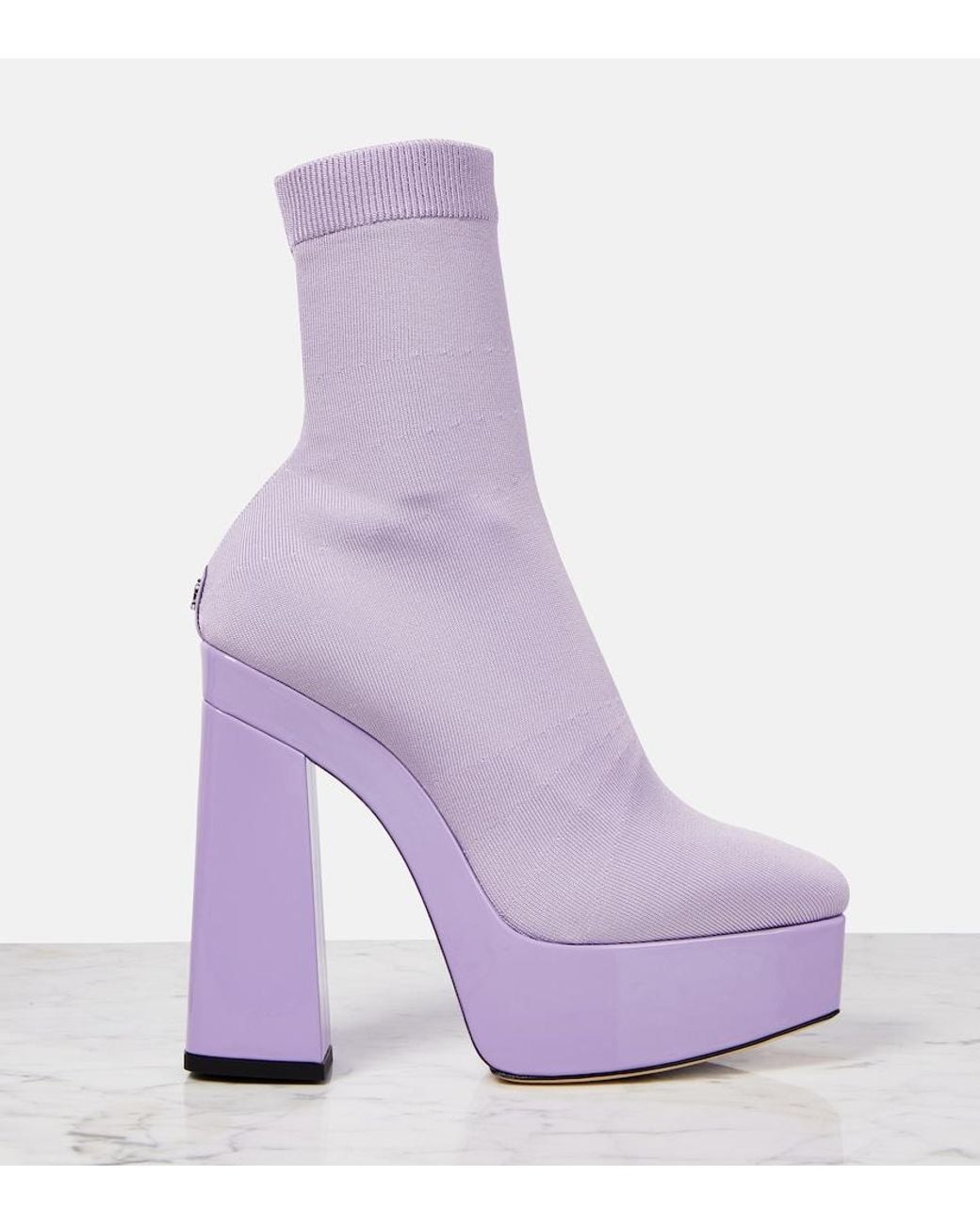 Jimmy Choo Purple Giome Sock Ankle Boots