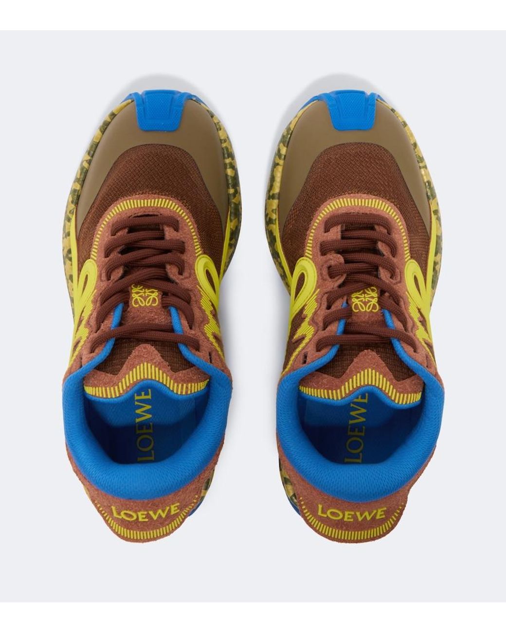 Loewe Blue Pogo Suede-Trimmed Sneakers for men