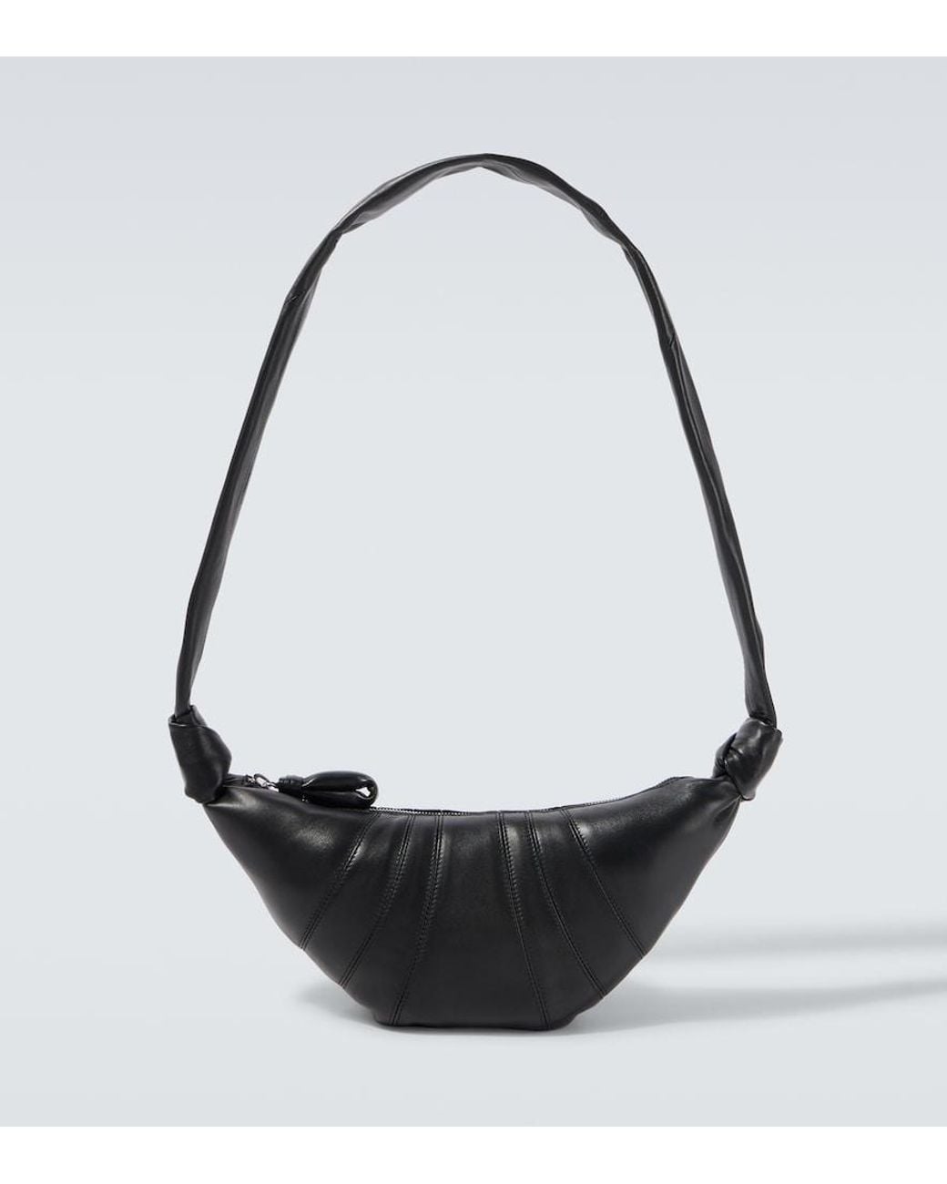 Lemaire Black Croissant Small Leather Shoulder Bag for men