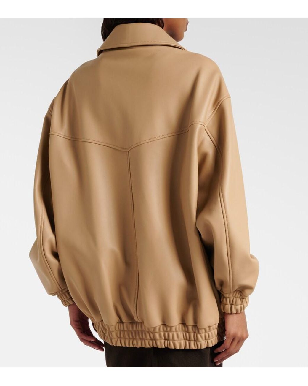 Nour Hammour Natural Beck Leather Bomber Jacket
