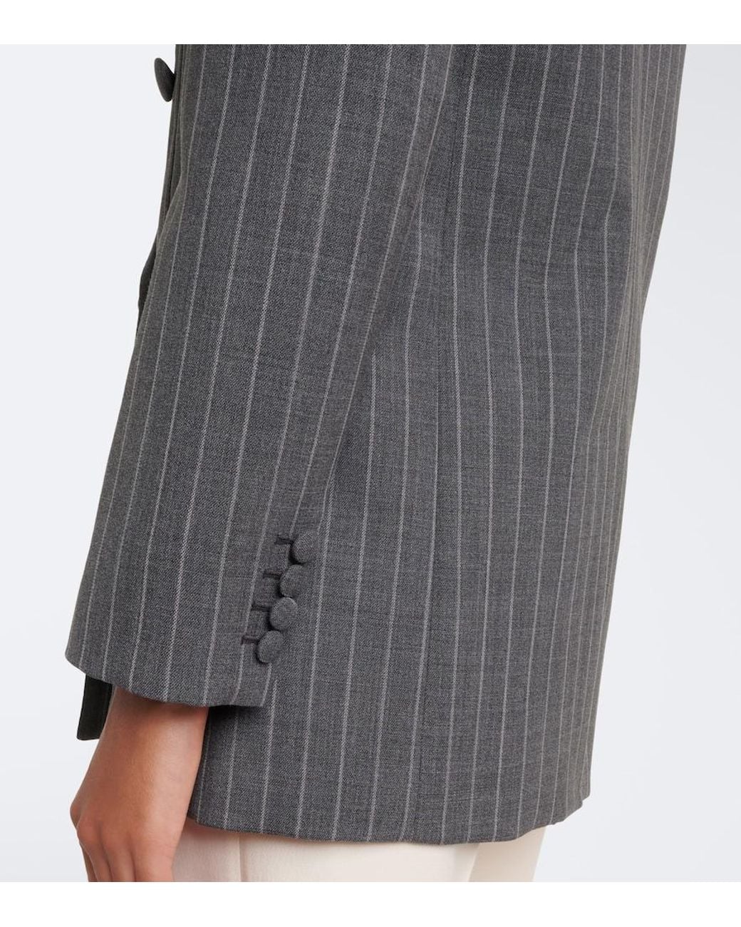 Valentino Garavani Gray Pinstripe Virgin Wool Blazer