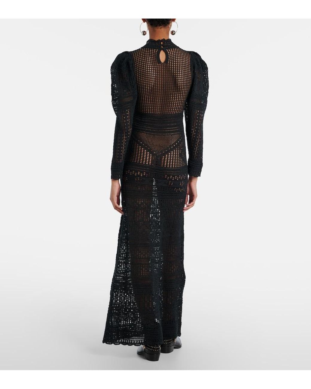 Isabel Marant Black Long Openwork Dress