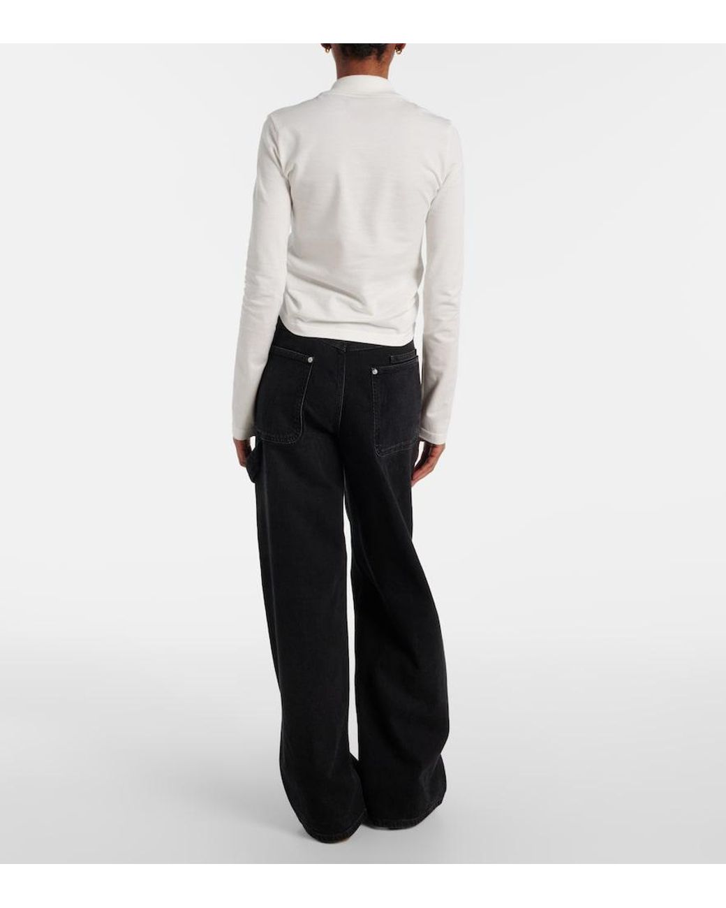 Camisa Cropped De Algodon Courreges de color White