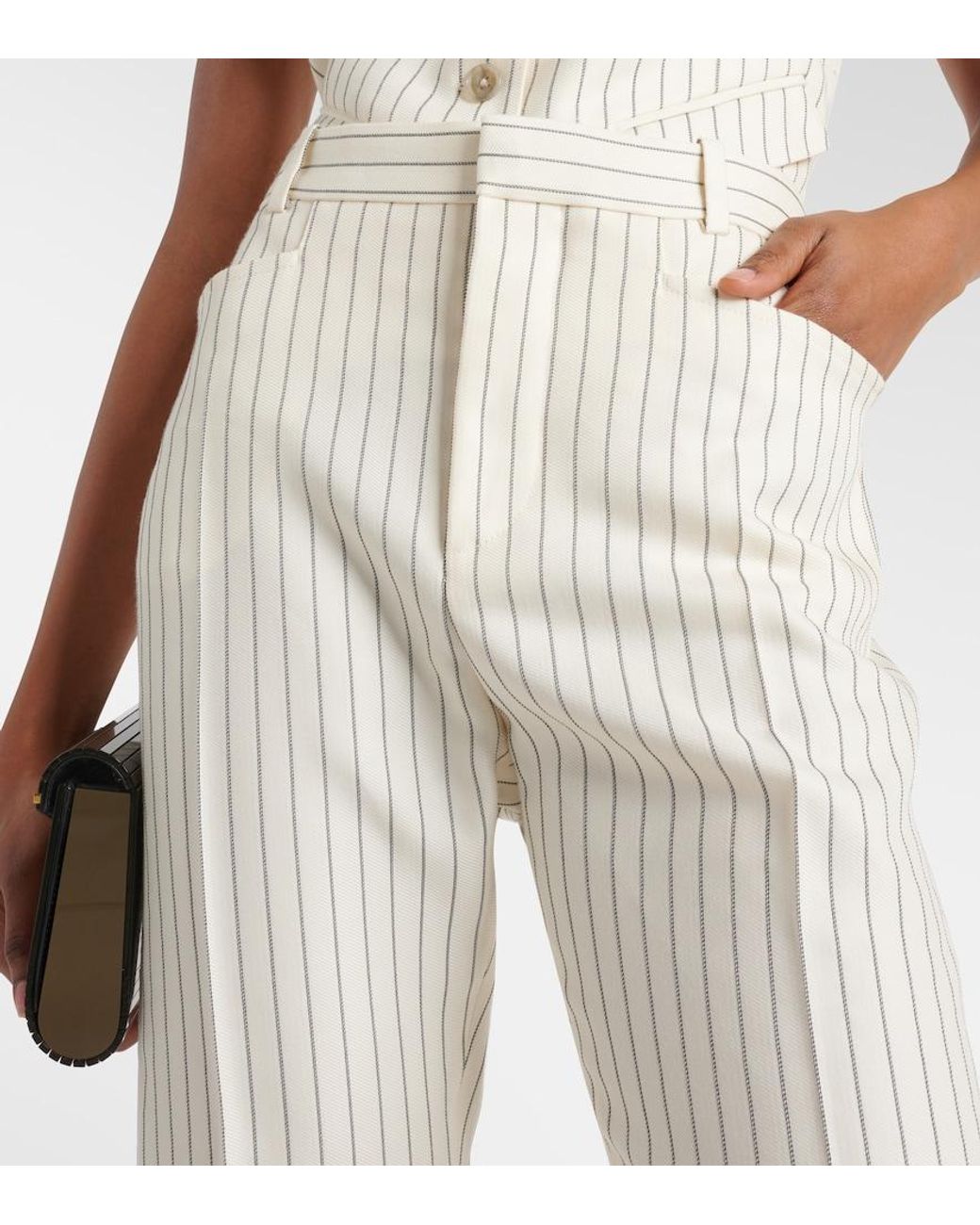 Tom Ford Natural Pinstripe Pants