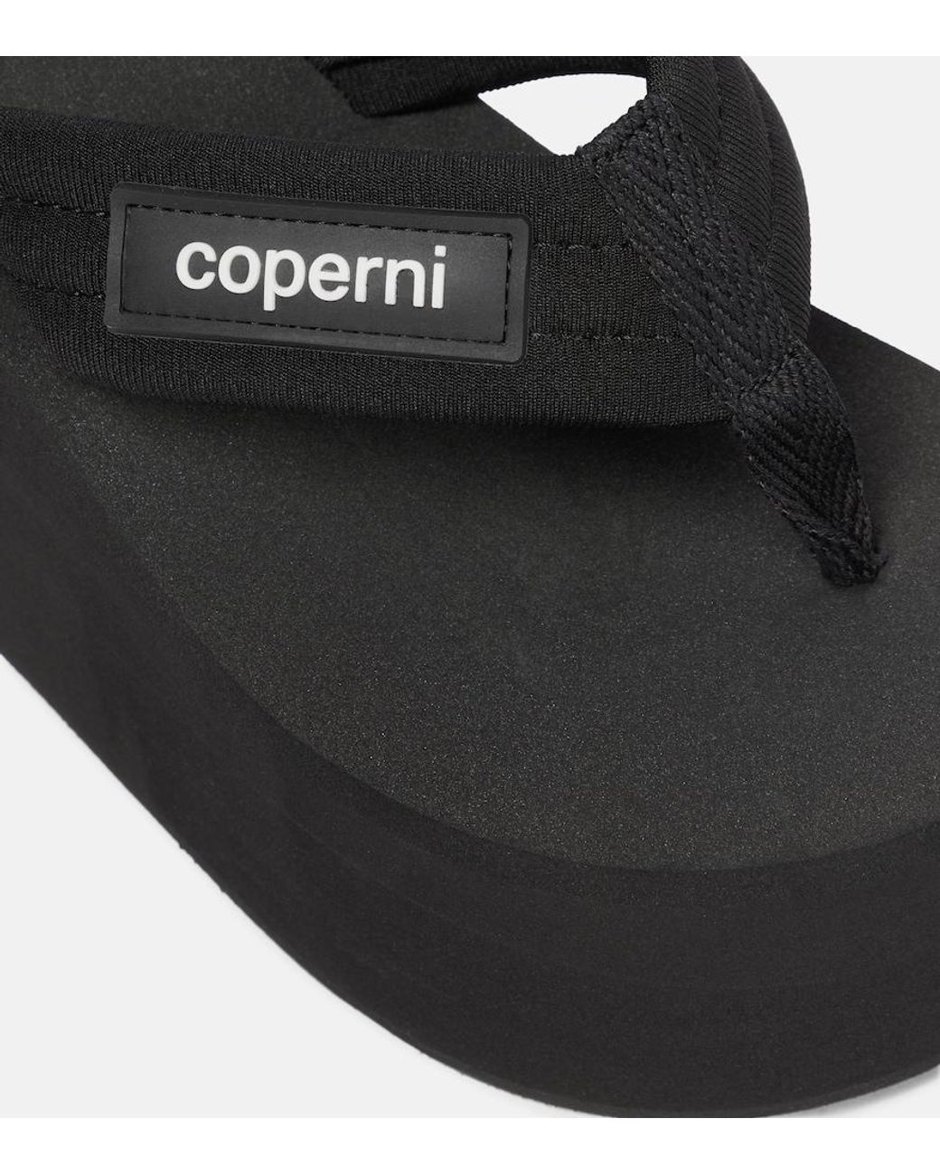 Coperni Black Platform Thong Sandals