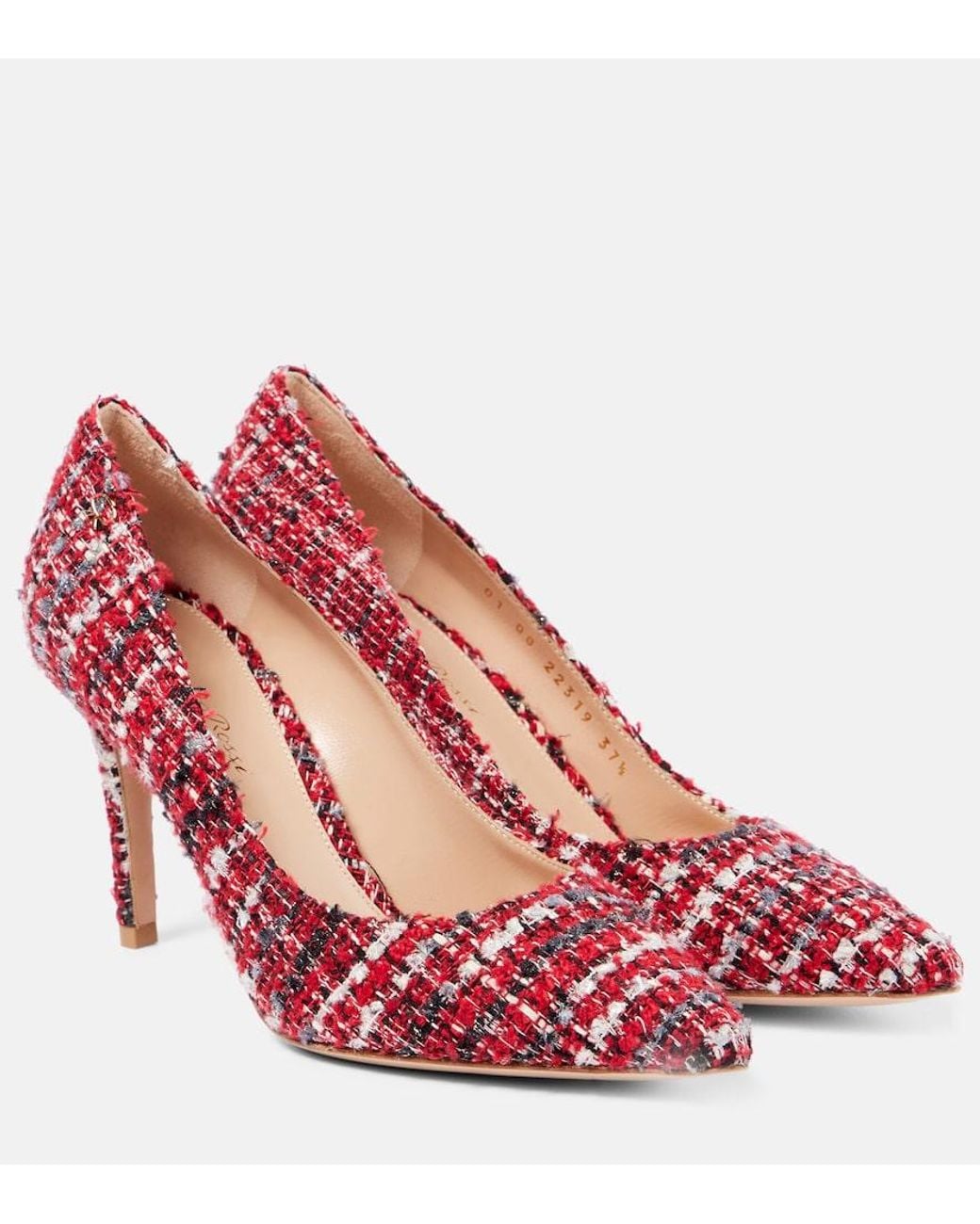 Gianvito Rossi Red Boucle Pumps