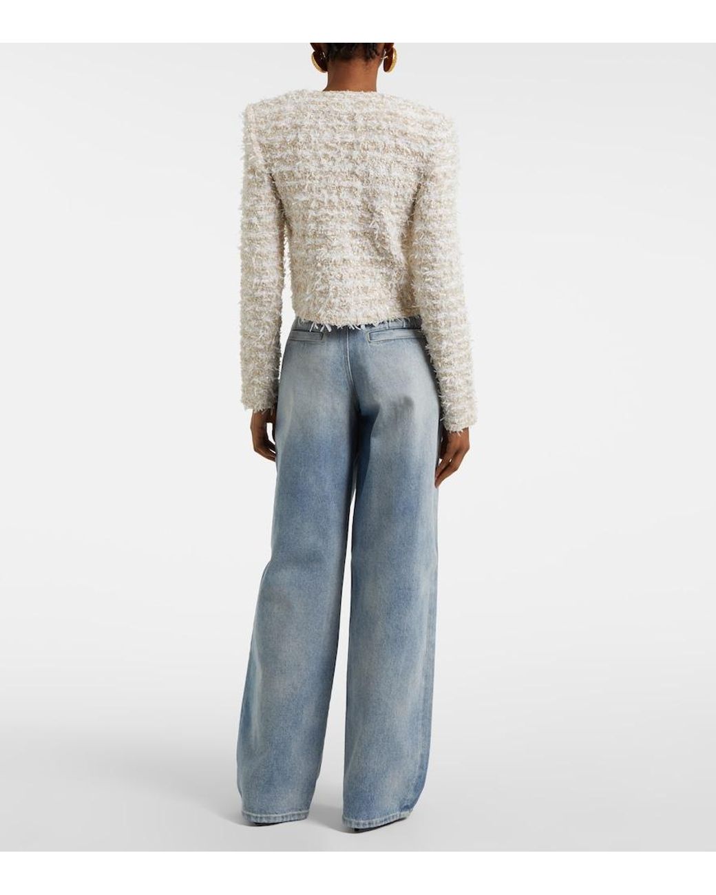 Balmain Natural Tweed Cropped Jacket