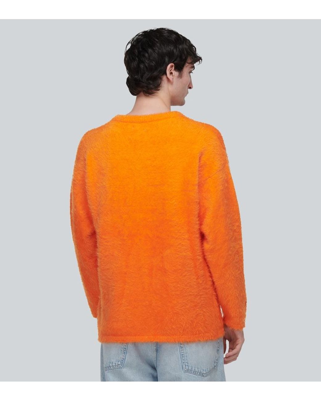 ERL Orange Brushed Sweater for men
