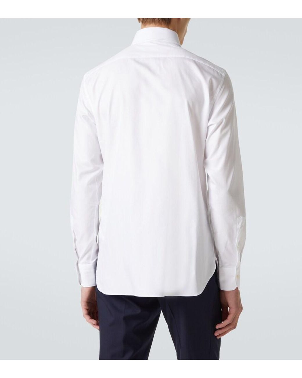 Zegna White Cotton Poplin Shirt for men