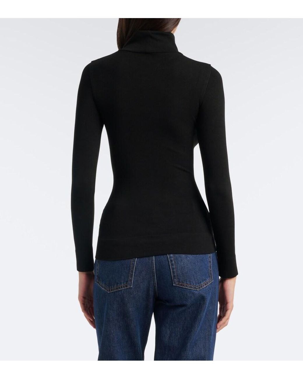 Totême  Black Jersey Turtleneck Top